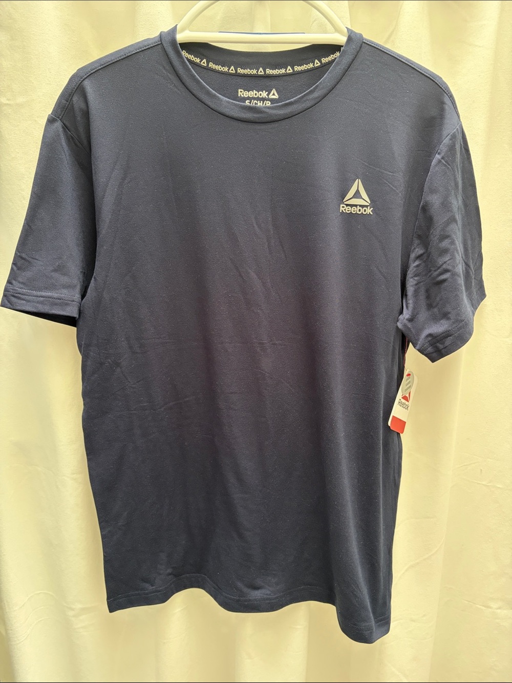 Reebok Men’s Navy Short-Sleeve Logo Tee S